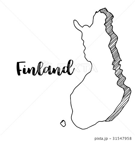 Hand drawn of Finland map, vector illustration 31547958