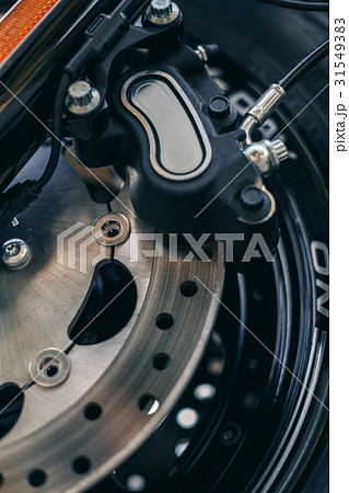 Motorcycle wheel details with brake and wheel 31549383