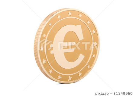 Golden Euro coin, 3D rendering 31549960