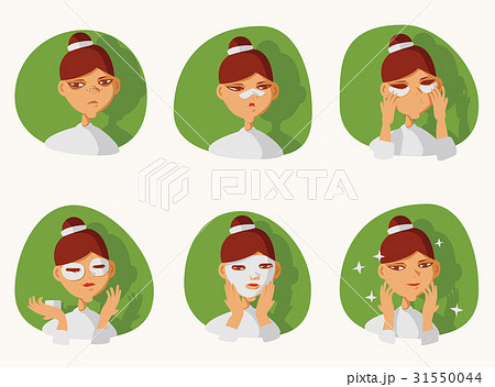 Lovely brunette  taking care of her skin on face. 31550044