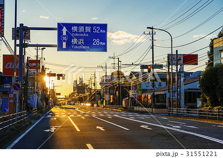 国道16号線　朝焼け 31551221