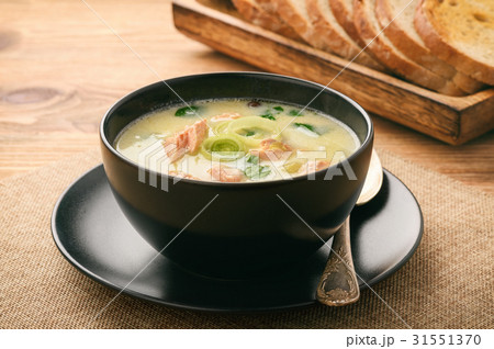 Chowder (fish soup) with rainbow trout. Chowder (fish soup) with rainbow trout. 31551370