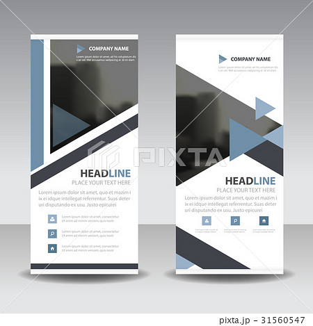 Blue triangle roll up business brochure flyer 31560547