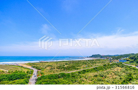 オリンピックサーフィン会場釣ヶ崎海岸を空撮 31566816