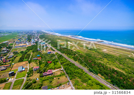 オリンピックサーフィン会場釣ヶ崎海岸を空撮 31566834