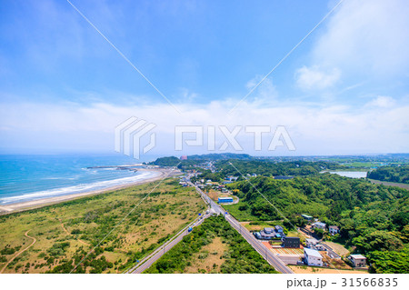 オリンピックサーフィン会場釣ヶ崎海岸を空撮 31566835