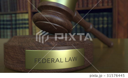 Judge's gavel hitting the block with FEDERAL LAW Judge's gavel hitting the block with FEDERAL LAW 31576445
