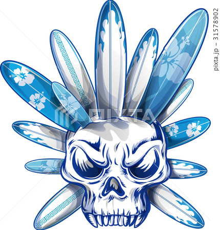skull with surfboard skull with surfboard 31578902
