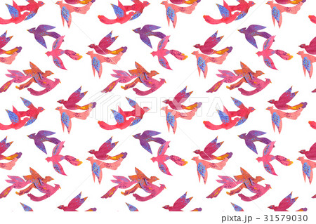 Paper craft watercolor colorful tropical birds 31579030