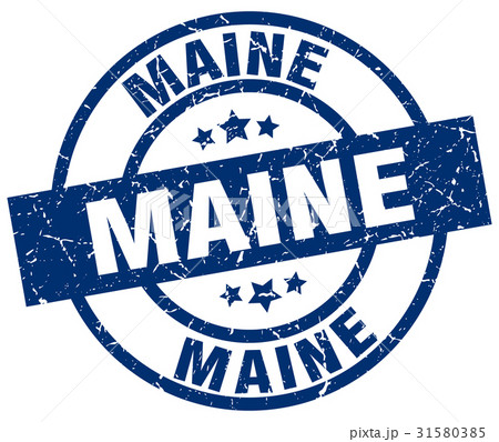 Maine blue round grunge stamp Maine blue round grunge stamp 31580385