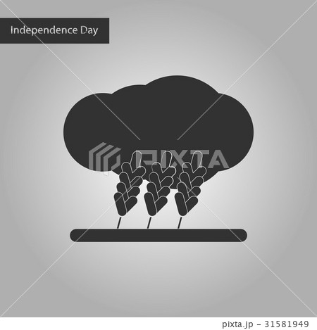 black and white style icon of wheat cloud 31581949