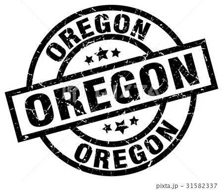 Oregon black round grunge stamp 31582337