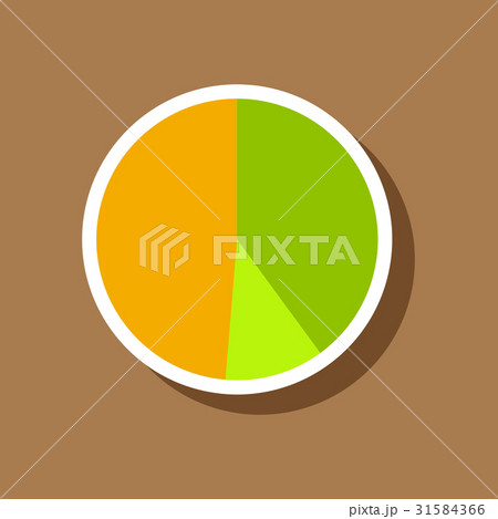 paper sticker on stylish background Pie chart 31584366