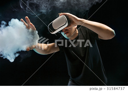 The man with glasses of virtual reality. Future 31584737