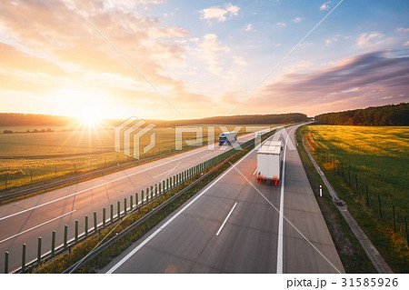 Sunrise on the highway 31585926