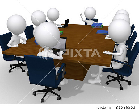 3d group discussion on a business meeting 31586553
