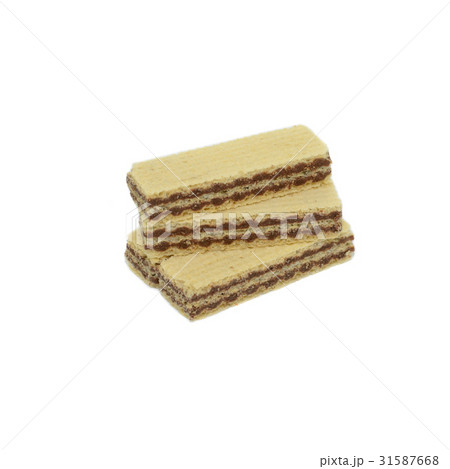 Wafers with chocolate isolated on white background Wafers with chocolate isolated on white background 31587668