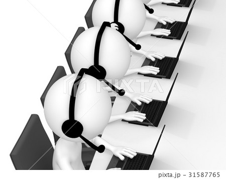 Help Desk. 3D character in a Call Center 31587765