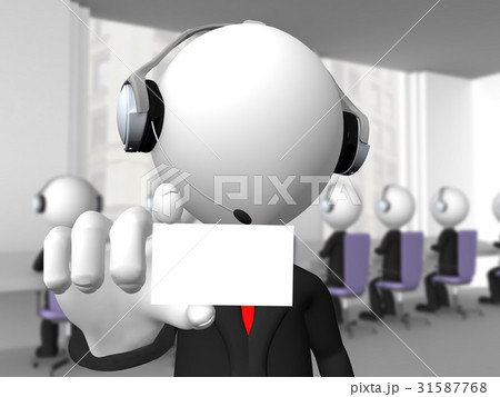 Call center operator with headphones  31587768