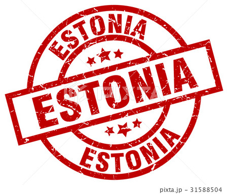 Estonia red round grunge stamp 31588504