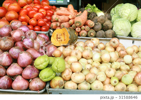 assorted vegetables on farmer's market 31588646