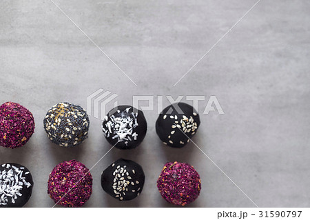 Fitness energy bites, raw chocolate truffles from Fitness energy bites, raw chocolate truffles from 31590797