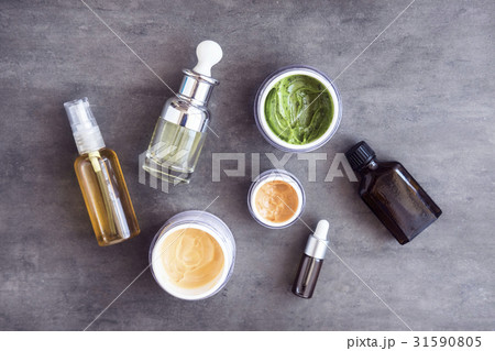 Bottles and jars with natural cosmetics Bottles and jars with natural cosmetics 31590805