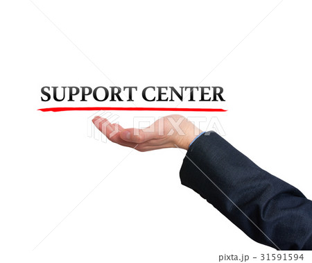 Businessman showing support center signの写真素材 [31591594] - PIXTA