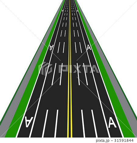 Direct road highway with markup. Dedicated lanes Direct road highway with markup. Dedicated lanes 31591844