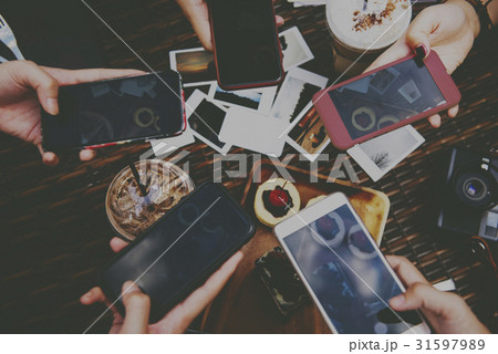 People Hands Holding Mobile Snapping Dessert Photo People Hands Holding Mobile Snapping Dessert Photo 31597989