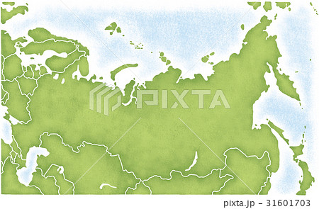 ロシアとその周辺の地図のイラスト素材