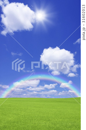 草原と虹と太陽 31602013