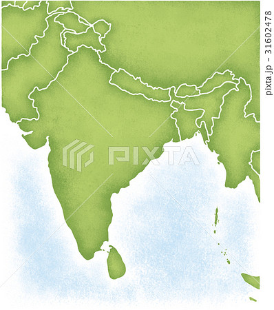 インドとその周辺の地図のイラスト素材