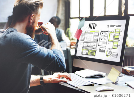 Website development layout sketch drawing Website development layout sketch drawing 31606271