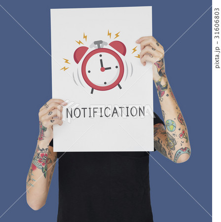 Sticker tattoo style ringing alarm clock Vector Image