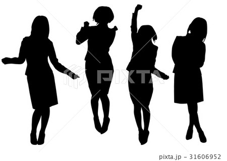 女性シルエットのイラスト素材