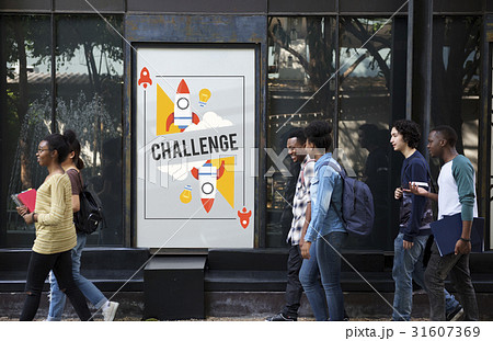 Network graphic overlay billboard on wall 31607369