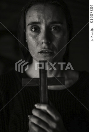 Adult Woman Hands Holding Cross Praying for God Religion 31607804