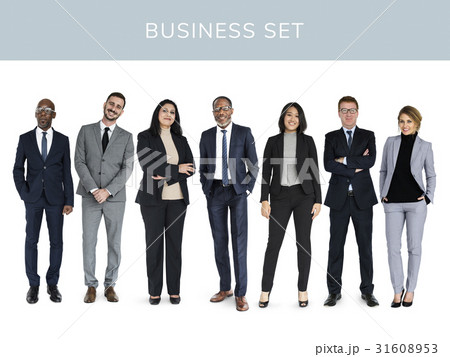 Diverse Career Business People Set Gesture Studio Isolated Diverse Career Business People Set Gesture Studio Isolated 31608953