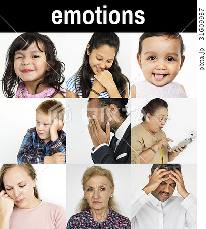 Set of Diversity People Face Expression Emotion...の写真素材 [31609937] - PIXTA