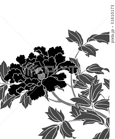 美しい花の画像 綺麗な和風 花 イラスト 白黒