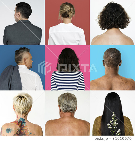 Collages diverse people backview concept 31610670