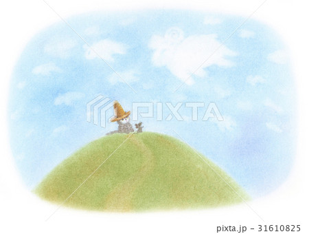 麦わら帽子をかぶった猫・ひつじ雲 麦わら帽子をかぶった猫・ひつじ雲 31610825