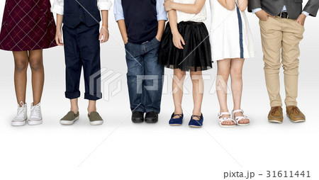 Gorup of Kids Standing In The Row 31611441