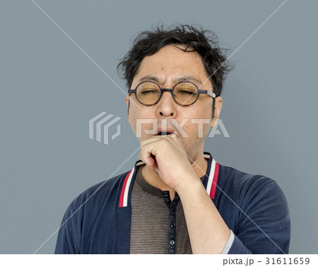 Asian Men Adult Yawn Tired Portrait Asian Men Adult Yawn Tired Portrait 31611659
