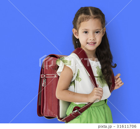 Young asian kid student with a backpack portrait 31611706