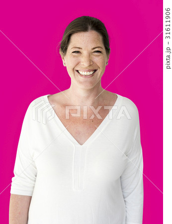 Happiness woman smiling casual studio portrait 31611906