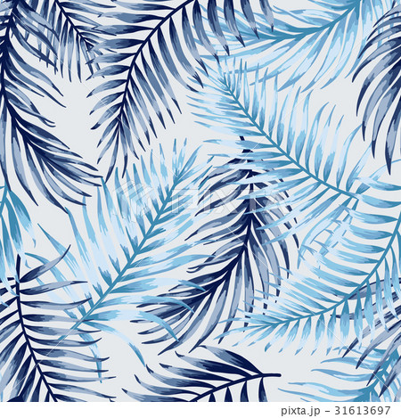 Seamless pattern with tropical leaves. 31613697
