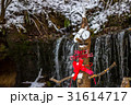北軽井沢　白糸の滝　クリスマス　木で作られた人形　かかし 31614717