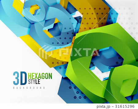 Vector 3d hexagon background 31615296